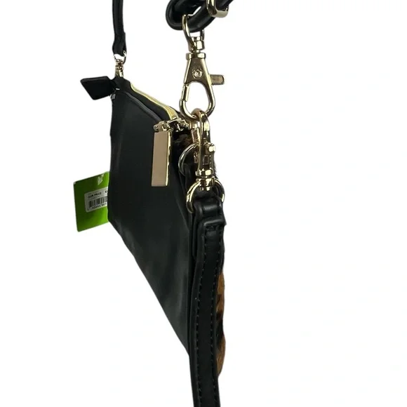 Kelly & Katie Leopard Print Calf Hair Crossbody Bag Wristlet Clutch - Picture 6 of 12